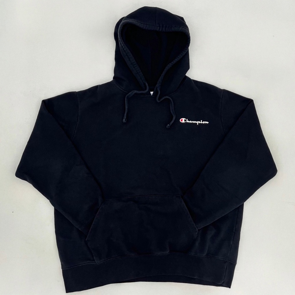 Champion Men’s‎ Hoodie Size L Black Pullover Long Sleeve Classic Sports Style